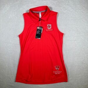 Under Armour Golf Sleeveless Polo Shirt Red HeatGear S Under Golf Center Topgolf